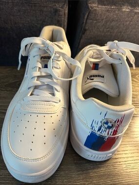 Puma White Men’s Low-Top Sneakers with BMW Motorsport Blue & Red Heel Accent 10